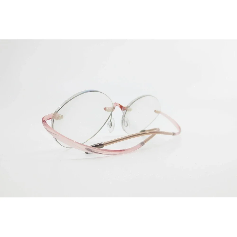 Silhouette SPX M 1960 700 6060 Pink Gold Rimless Oval Eyeglasses Frames 140mm
